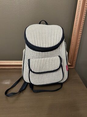 Striped Navy and White Mini Backpack